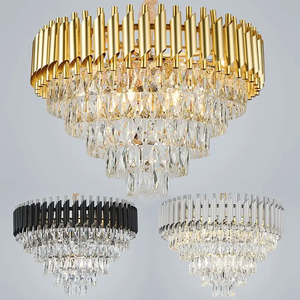 Candelabro de cristal K9 grande de lujo para interior redondo y moderno vestíbulo del hotel - Product Image 1