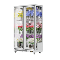 Utilisation de supermarché 682W puissance totale trois portes affichage de fleurs fraîches réfrigérateur refroidisseur armoire de rangement réfrigérateur
