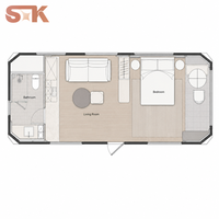 CLOUD Cabine Modulaire Préfabriquée 46 m² 16 tonnes Coque de Capsule Blanche Double Porte Vitrée Marches Capsule Spatiale Mobile