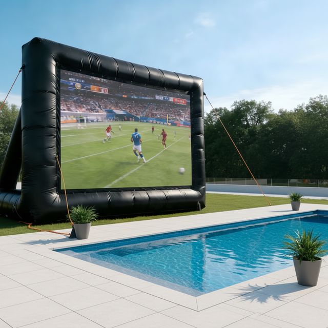 Giant 30ft Waterproof Inflatable High Contrast Durable Movie Theater Screen Projector Dual Projection Windproof Outdoor Cinema