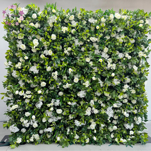 Mur de fleurs artificielles <span class=keywords><strong>en</strong></span> tissu de haute qualité, roses artificielles enroulables, décoration de mariage, fausses roses bleues, murs floraux pour événements, baby shower - Product Image 5