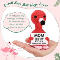 Poupée flamant rose en crochet de laine faite à la main, motif dessin animé, cou long rouge, joues roses, cadeau décoratif pour sœur, message, magasins de détail familiaux