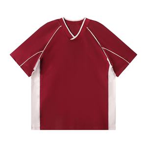 Camiseta de hombre de color de contraste con cuello en V-Look de dos tonos de moda con material ligero, ideal para el verano, ropa de calle - Product Image 1