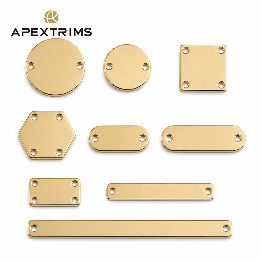 APEX Factory Custom Brand Design Alphabet Lettering Logo Shape Decorative Metal Logo Label Customized Metal Tag For Clothing · image 3
