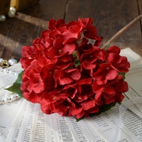 Bunga Hydrangea Sutra Biru Buatan Tangan Realistis Modern Dekorasi Pernikahan Hari Valentine