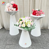 Décoration de piliers de mariage modernes, supports à gâteaux en métal blancs personnalisés, table à desserts cylindrique pour banquet, ensemble de socles