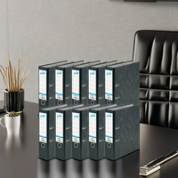 Classeur à levier noir A4 avec trou de préhension des doigts en acier inoxydable et design droit pour le bureau et la maison.