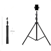 Vente Chaude Professionnel Support de Lumière Trépied 2.1m avec Tête à Vis 1/4 pour Studio Photo, Boîte à Lumière, Flash, Réflecteur, Caméra, Support Mobile