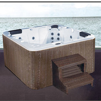 Bain à remous extérieur moderne autoportant Spa Baignoire d'angle pour 2-3 personnes Bain à remous avec baignoire pour hôtels