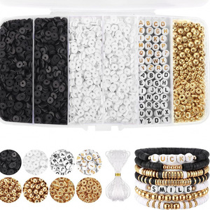 Perles en argile polymère de 6 couleurs, perles rondes de 6mm, pour bracelets, colliers, fabrication de bijoux, fournitures artisanales - Product Image 4