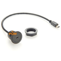 Cable de Extensión Mini USB de 22 mm, Montaje en Panel Redondo, Mini USB Macho a Mini USB Hembra, Cable de Montaje en Panel Mini USB de 0.3 m