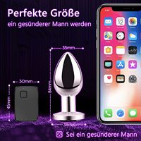 Großhandel Kabelloser Ferngesteuerter Edelstahl-Vibrator Anal-Butt-Plug Prostata-Massagegerät 100% Wasserdicht Schwarze Geschenkbox Spielzeug