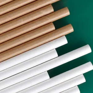 Eco Friendly Disposable Kraft Biodegradable Tea Paper Straw Individually Wrapped Paper Drinking Straws