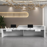 Bureau d'accueil d'entreprise QT-001X avec comptoir peint en blanc, bar de hall, comptoir de caisse, bureau de réception pour consultation professionnelle