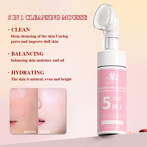 Logotipo personalizado <span class=keywords><strong>5</strong></span> <span class=keywords><strong>en</strong></span> <span class=keywords><strong>1</strong></span> orgánico acné brillo blanqueamiento brillo suave espuma limpieza Mousse <span class=keywords><strong>limpiador</strong></span> <span class=keywords><strong>facial</strong></span> - Product Image 2
