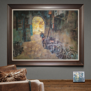 Handmade Trung Quốc Cũ Phong Cách Đường Phố Tường Nghệ Thuật Bằng Đá Sa Thạch Sơn Trên Vải Với Khung Cho Trang Trí Nội Thất Và Trang Trí Lớn Tác Phẩm Nghệ Thuật - Product Image 4