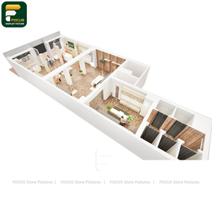 Modern Fashion Store Garment <b>Display</b> Rack <b>Wall</b> <b>Cabinet</b> Checkout Counter Shelf Boutique Lighting Fixture - Product Image 6