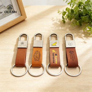 Professional Manufacturer Italian Leather Keychain Luxury Gift Waterproof Leather Keychain