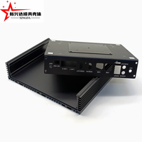 Boîtier en aluminium noir pour mini PC sans ventilateur, avec ailettes de refroidissement intégrées, pour carte mère industrielle double LAN intégrée, boîtier de protection