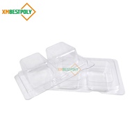 Emballage en blister carré pour gâteau dessert personnalisé à 2 trous, boîte en plastique PET transparente pour macarons et biscuits
