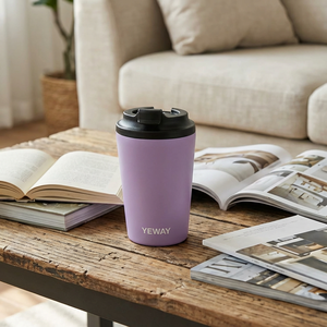 Gobelet isotherme à double paroi en acier inoxydable, 12 oz, compatible avec le porte-gobelets de voiture, tasse à café de voyage - Product Image 1