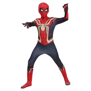 Costume spécial Spiderman noir et or pour enfants, Costume d'halloween pour enfants, TV et Film, super-héros, jeu de rôle Direct d'usine, Costume Spiderman
