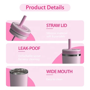 Gobelet isotherme sous vide <span class=keywords><strong>OASE</strong></span> moderne en acier inoxydable de 12 oz à double paroi avec paille pour le camping, sans BPA, vente en gros - Product Image 3