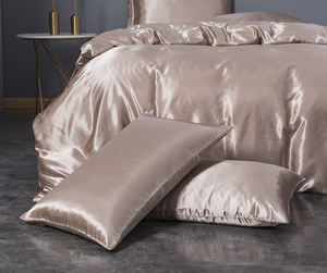 Ensemble de literie d'été coréen de style moderne personnalisé 2024, taille super king, satin de soie camel, vente chaude - Product Image 3