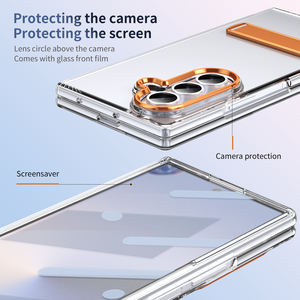 Coque arrière transparente avec film avant, support métallique, anneau de protection d'objectif, étui rigide magnétique en PC, fin et antichoc pour <span class=keywords><strong>Samsung</strong></span> Z Fold 8 Z Flip 8 - Product Image 4