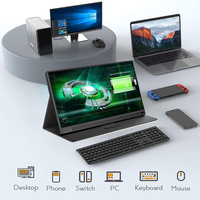 Mini mince mince 15.6 pouces portable écran d'affichage LCD pli pliable écran tactile moniteur avec USB typ c