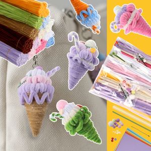 ชุดงานฝีมือเด็กสมัยใหม่ DIY ชุดอุปกรณ์ศิลปะจากเชลล์สเต็ม  ท่อโพลีเอสเตอร์สำหรับทำของตกแต่งไอศกรีม ของประดับงานปาร์ตี้วันเกิด - Product Image 3
