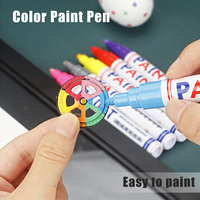 Marqueur de peinture à impression UV permanente 12 couleurs, pointe plate de 2,8 mm pour tissu