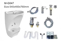 Vente en gros de bâtiments commerciaux Musulman wudu Pied de lavabo en céramique Piédestal sur pied Évier de lavage des mains