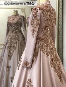 Al1625 <span class=keywords><strong>2025</strong></span> Arabic ren Wedding Dress đối với người Hồi giáo dài tay áo hoa pha lê dân sự khiêm tốn appliques ruffles Bridal Bridal - Product Image 4