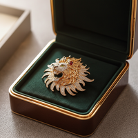 TIANSHE Broche magnétique à motif lion, design original, style Europe-Amérique, pour homme, personnalisation usine