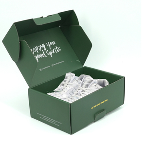 Có thể tái chế màu xanh đậm kích thước lớn bao bì Kraft hộp lưu trữ Giày hộp Stackable có thể gập lại hộp giày - Product Image 1