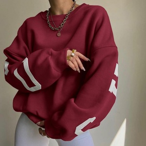 Felpa girocollo oversize in cotone da 400gsm con stampa a sbuffo Pullover da donna con cappuccio <span class=keywords><strong>Chicago</strong></span> - Product Image 5