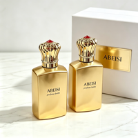 Promo! Kemasan Parfum Kosong Mini 50ml Botol Parfum Kaca Biru Doff dengan Kotak Kertas