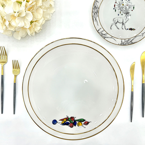 Vaisselle en Porcelaine Fine Céramique Motif Cerf, Arbre, Étoile pour Noël, Mariages, Restaurants, Marchés, Décoration Familiale et Commerciale (MOQ) - Product Image 6