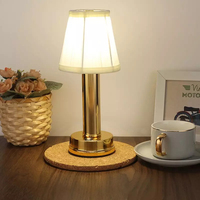 Abat-jour en tissu lampe de Table rétro métallique sans fil LED lampe de Table lumière d'ambiance décorative pour Restaurant Bar hôtel chambre
