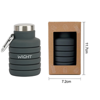 OEM ODM Bouteille d'eau pliable en silicone sans BPA de 500ml personnalisée Bouteille de sport portable écologique