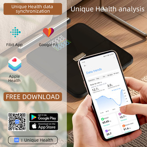 Balance connectée intelligente à huit électrodes pour la mesure de la graisse corporelle CF661BLEWIFI Bluetooth WiFi avec écran LED, 300 mm, noire - Product Image 4