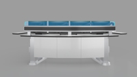 Console de salle de contrôle ergonomique intégrée, table de travail moderne à hauteur réglable, mobilier de poste de travail