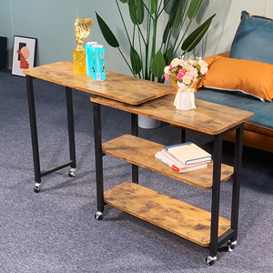<b>Folding</b> side <b>table</b> with casters, movable and simple sofa side <b>table</b>, home use <b>folding</b> coffee <b>table</b>, bedside <b>table</b> - Product Image 1