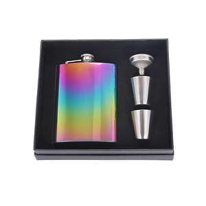 Gourde en acier inoxydable (noir 6oz) – Offre limitée pour la Fête des Pères – Gourde de hanche noire mate pour papa, avec 2 tasses et entonnoir - Product Image 3