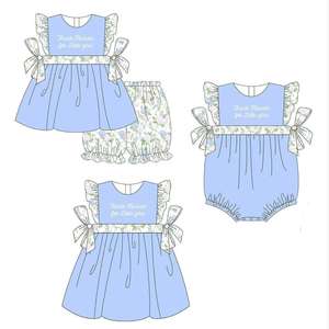 Boutique personalizzata con stampa floreale in stile giardino estivo graziosi pantaloncini per bambine abiti vestito tutina per bambini <span class=keywords><strong>vestiti</strong></span> per bambini - Product Image 1