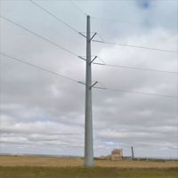 Torre de Transmisión Monopolar de Acero de 11 Metros, Torre de Línea Eléctrica de Alta Tensión de un Solo Poste, Sistema de Servicios Públicos Galvanizado en Caliente