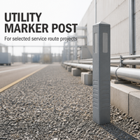 Poteau de marquage utilitaire en PRV avec service de découpe pour applications industrielles, agricoles, de jardinage et de routage
