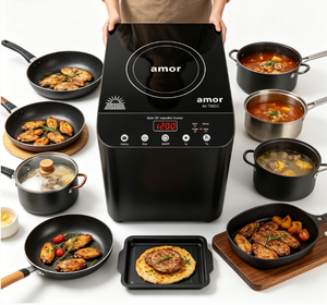 Cuisinière à induction solaire hors réseau DC à brûleur unique en fer 1200W, design taille-hauteur pour une cuisson facile et des plats chauds - Product Image 2