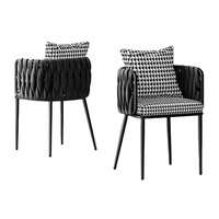 Meubles de restaurant en gros, style nordique moderne, fauteuil en cuir avec structure métallique, chaise de salle à manger, mobilier pour restaurant et hôtel